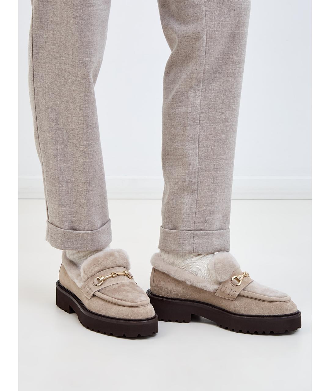 DOUCAL'S Бежевые замшевые лоферы, фото 2