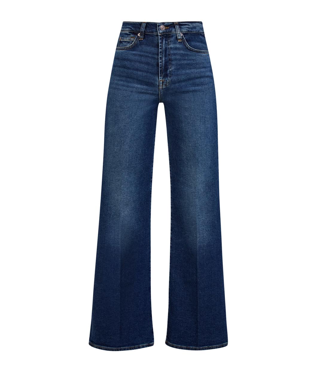 7 FOR ALL MANKIND Синие хлопковые прямые джинсы, фото 1