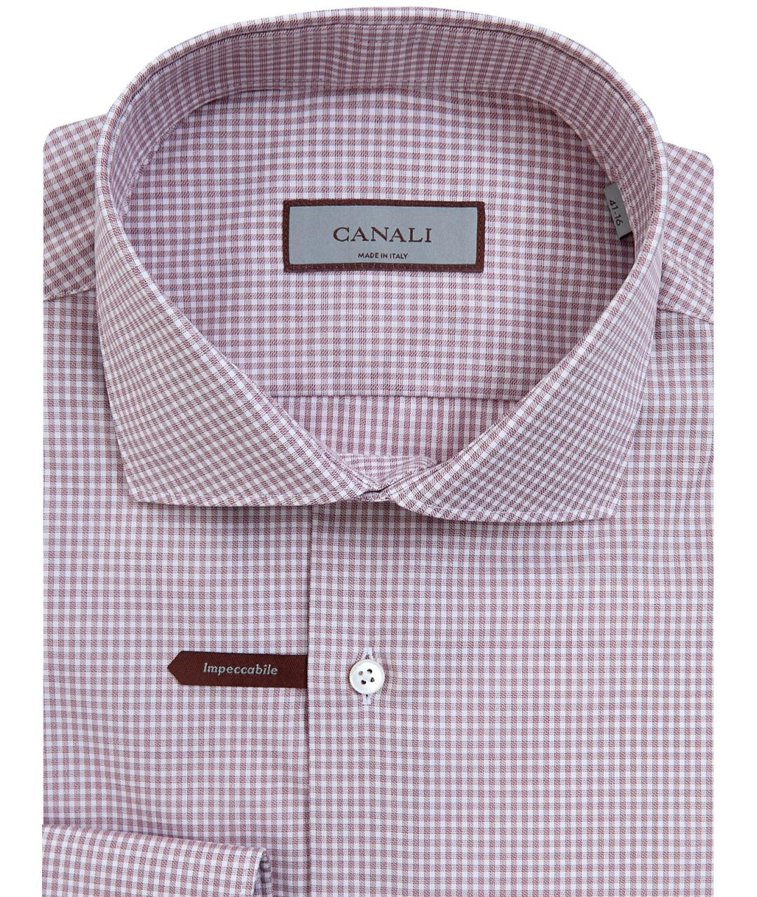 CANALI Бордовая хлопковая кэжуал рубашка, фото 2