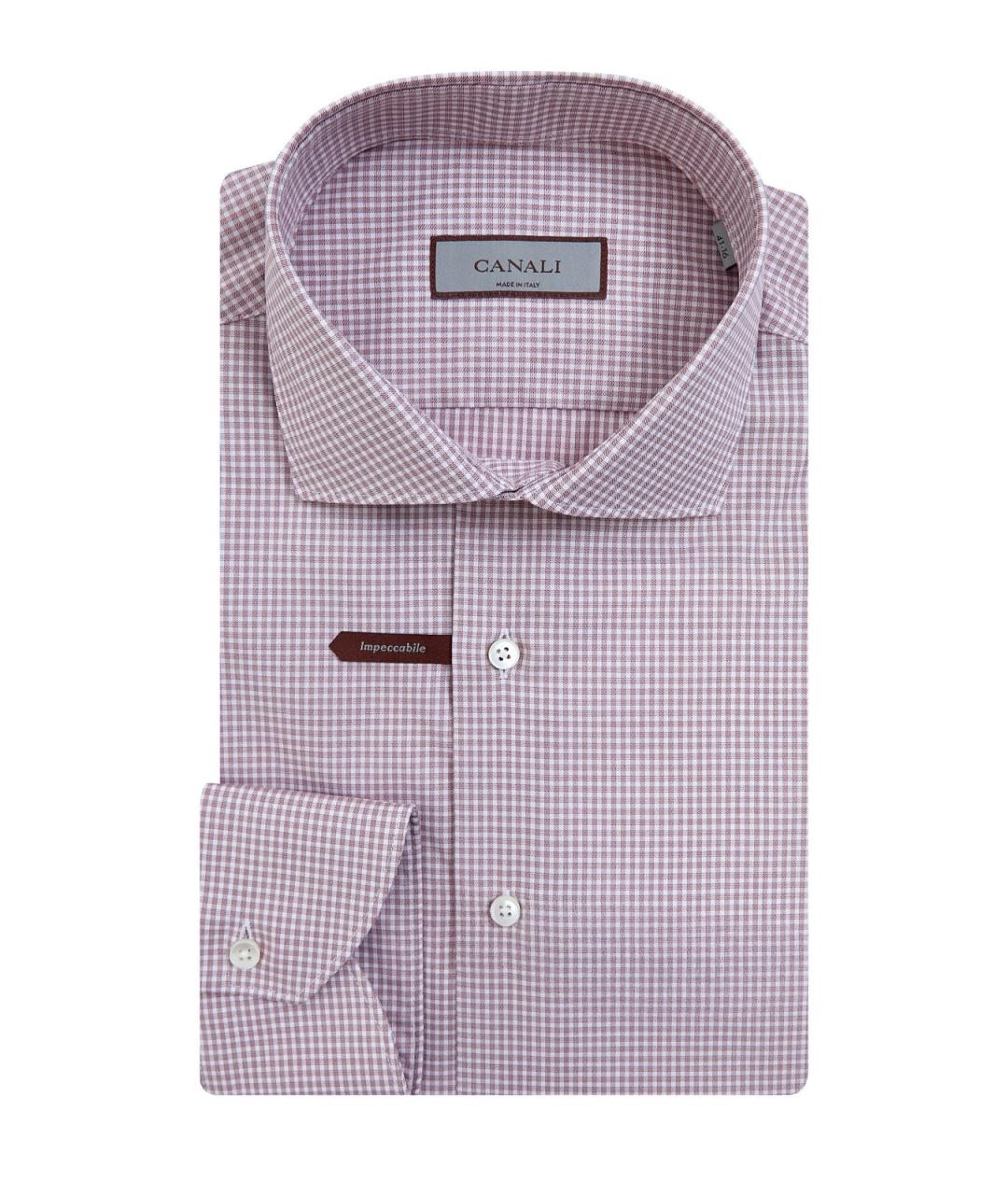 CANALI Бордовая хлопковая кэжуал рубашка, фото 1