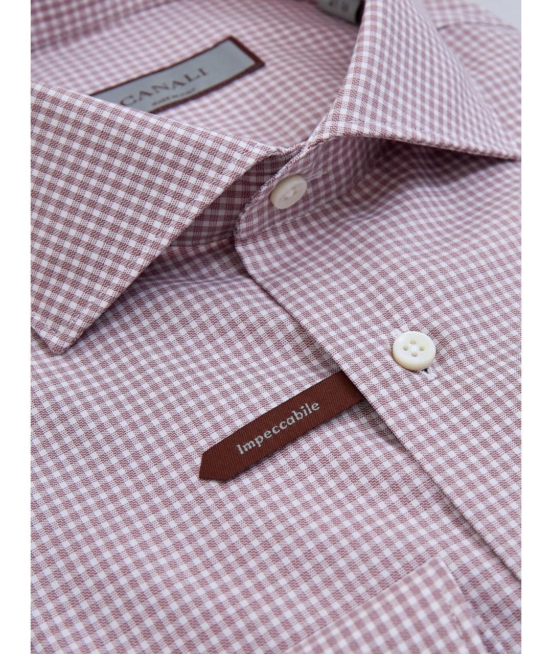 CANALI Бордовая хлопковая кэжуал рубашка, фото 3