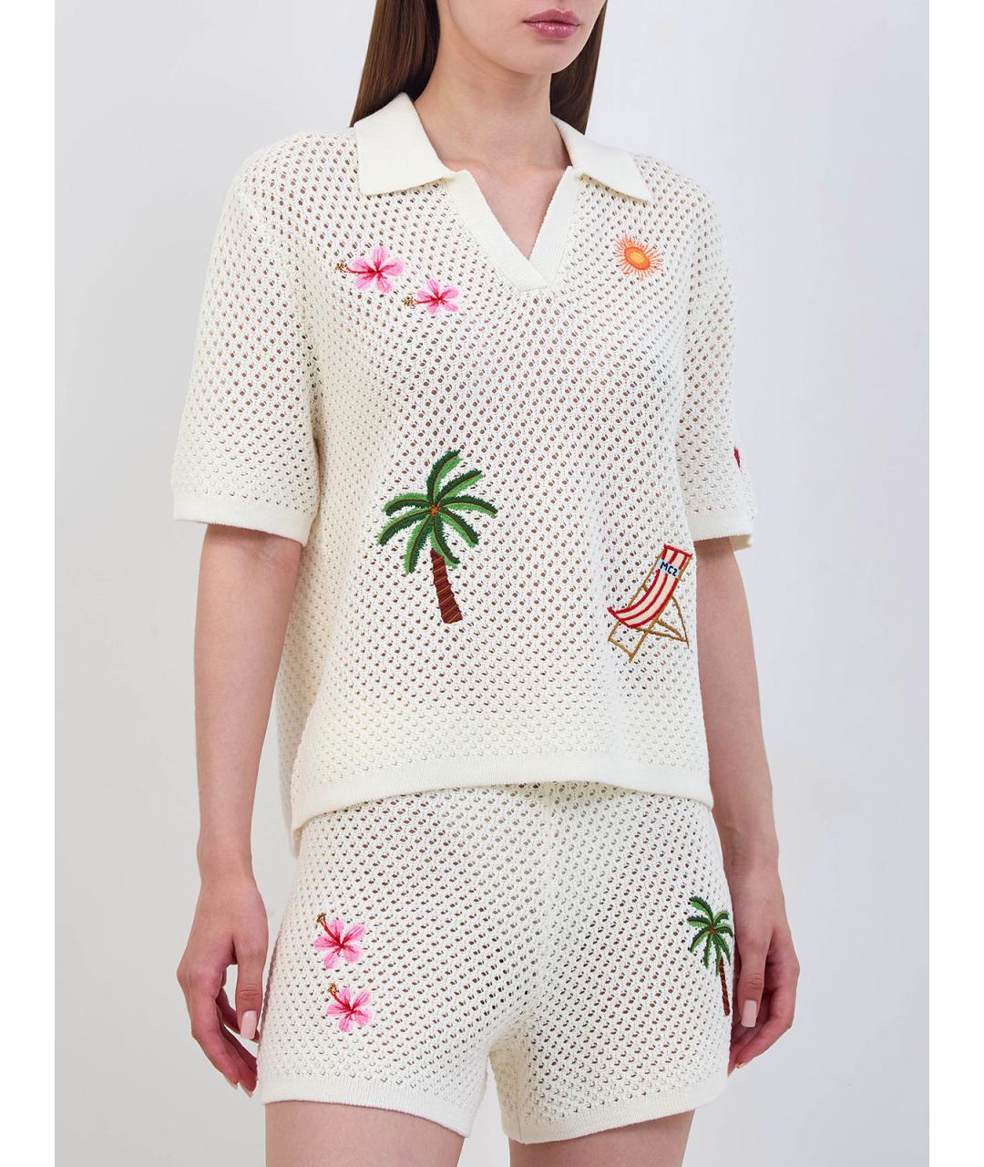 MC2 SAINT BARTH Бежевая ацетатная футболка, фото 3