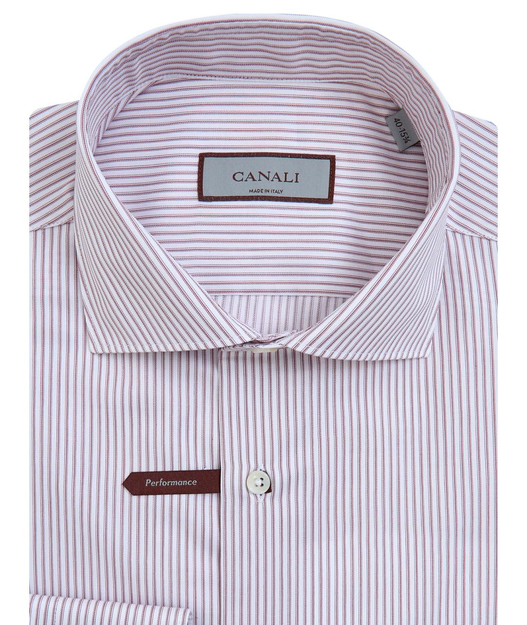 CANALI Бордовая хлопковая классическая рубашка, фото 2