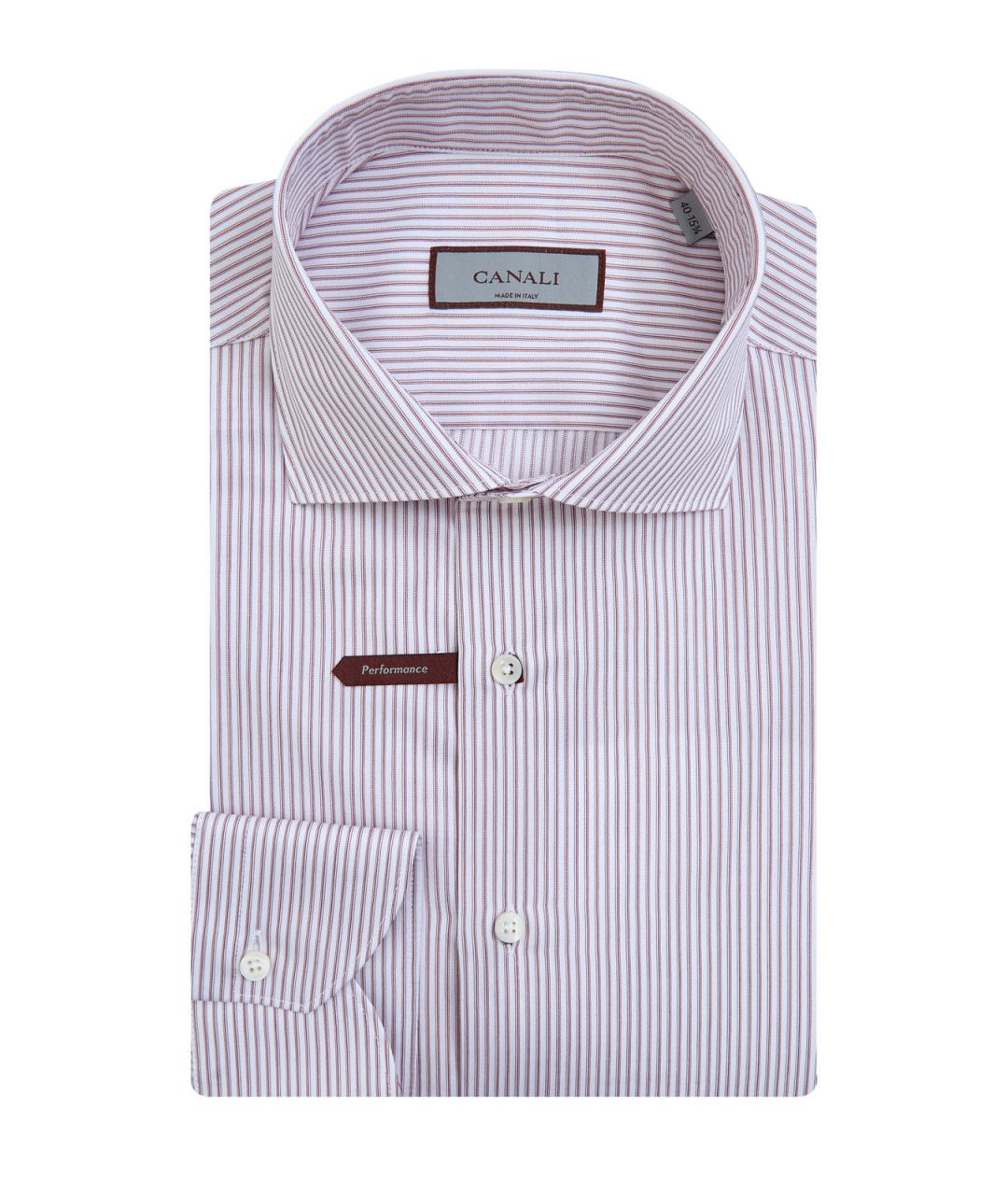 CANALI Бордовая хлопковая классическая рубашка, фото 1