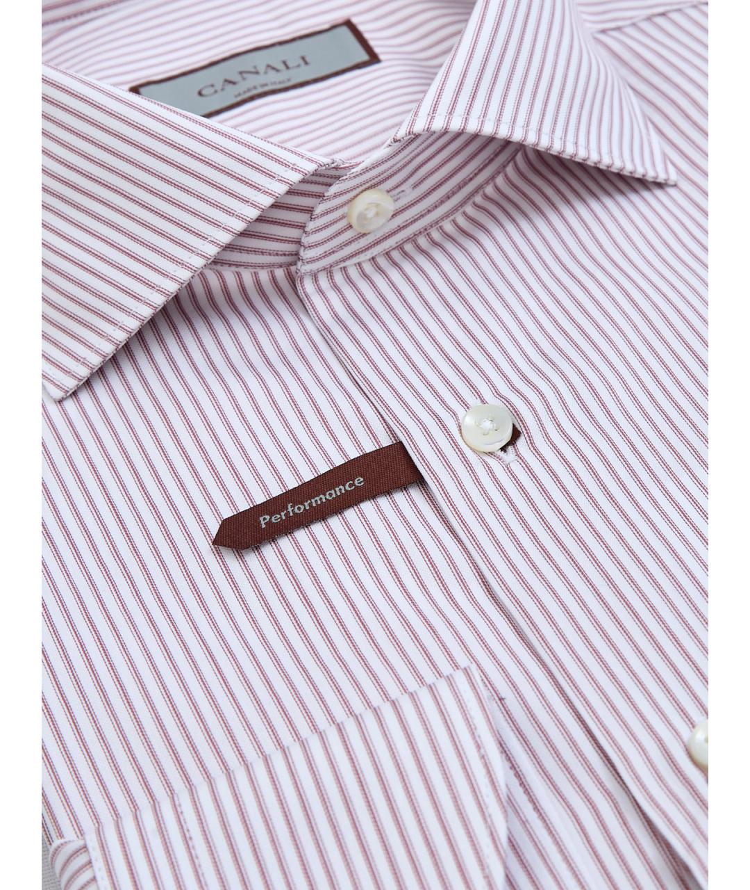 CANALI Бордовая хлопковая классическая рубашка, фото 3
