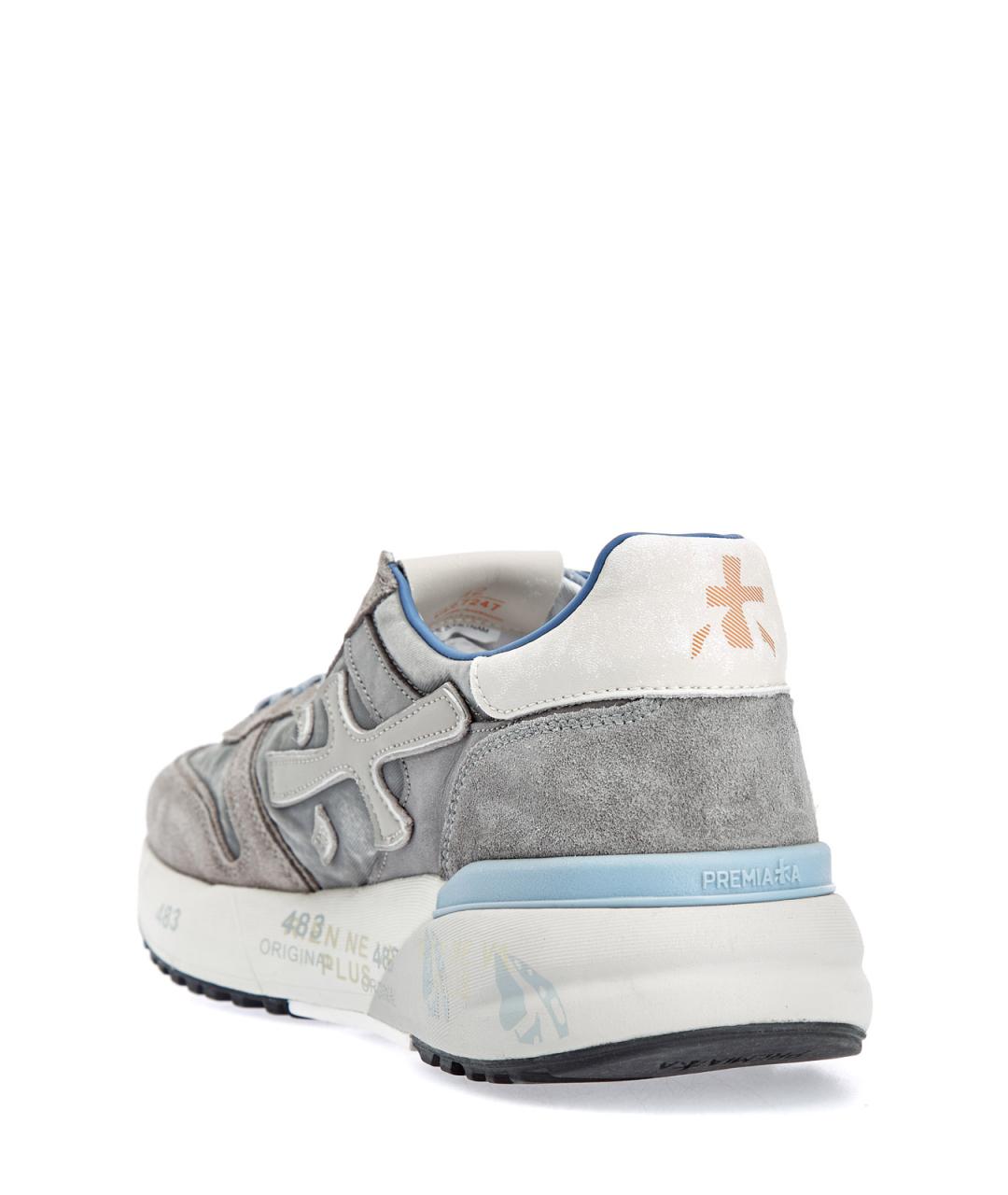 PREMIATA Серые текстильные низкие кроссовки / кеды, фото 4