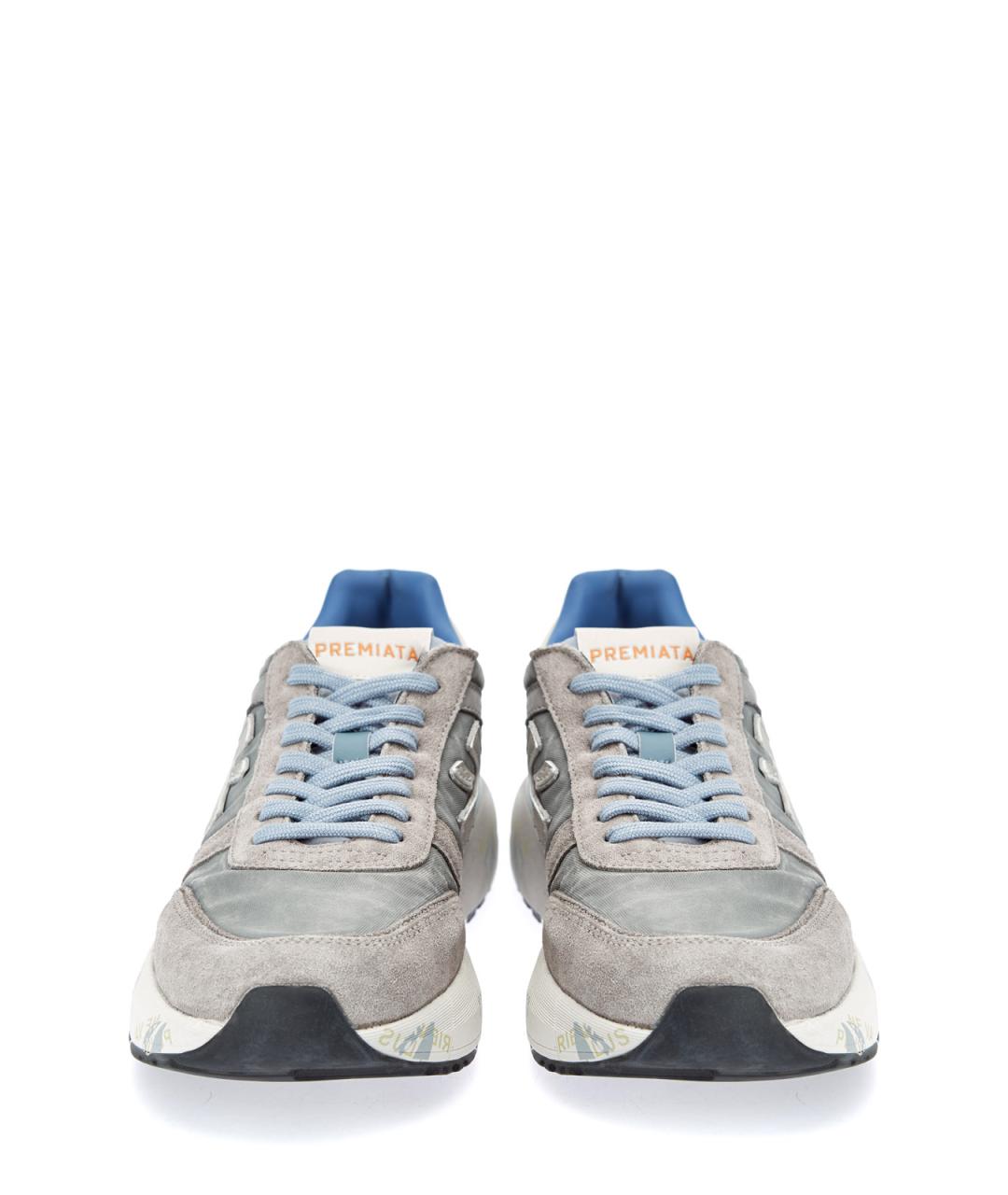 PREMIATA Серые текстильные низкие кроссовки / кеды, фото 5