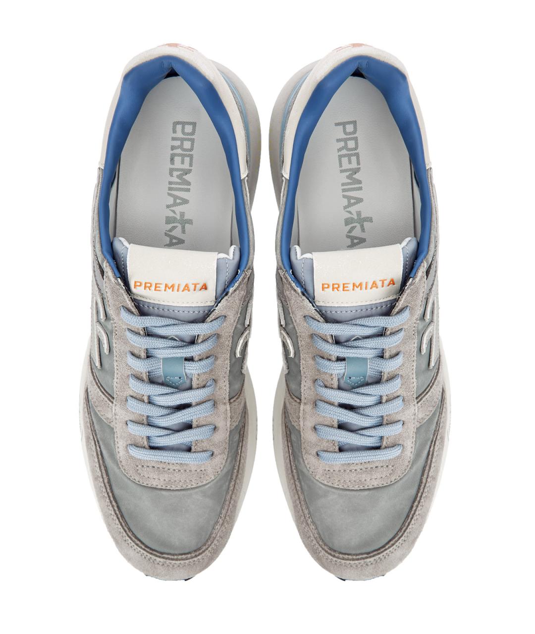 PREMIATA Серые текстильные низкие кроссовки / кеды, фото 6