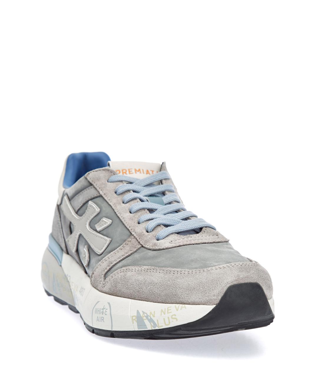 PREMIATA Серые текстильные низкие кроссовки / кеды, фото 3