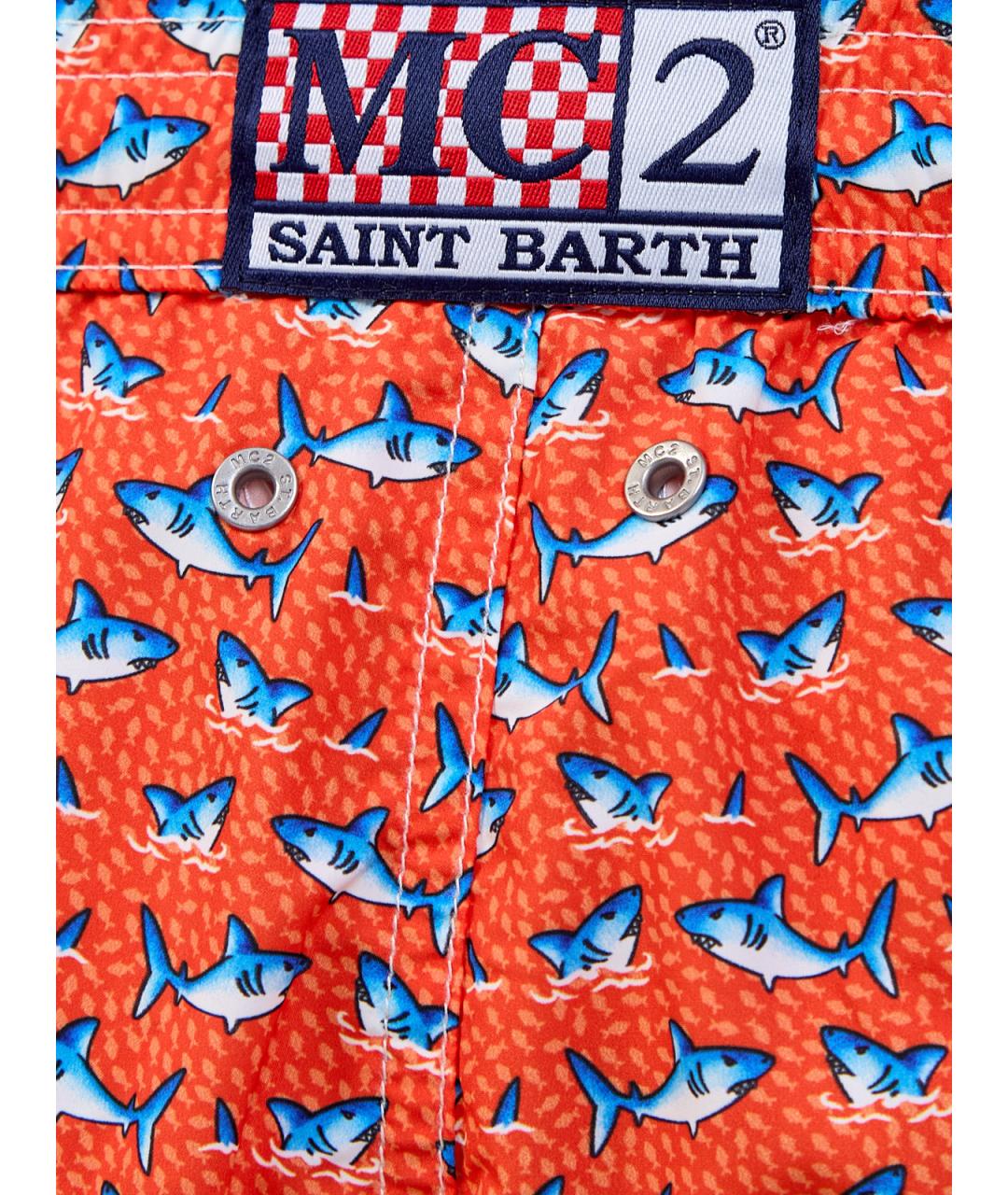MC2 SAINT BARTH Оранжевое полиэстеровые шорты, фото 3