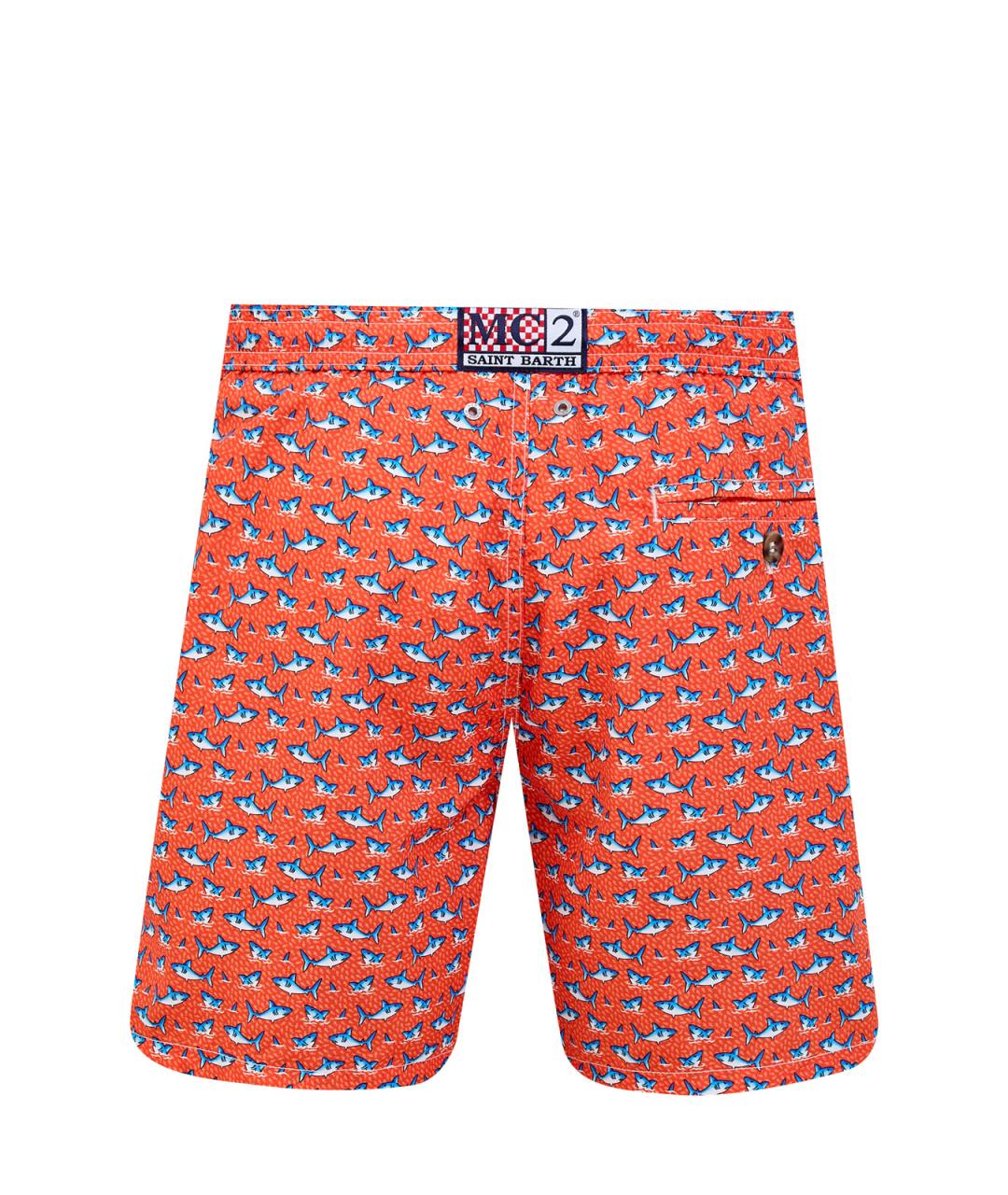 MC2 SAINT BARTH Оранжевое полиэстеровые шорты, фото 2