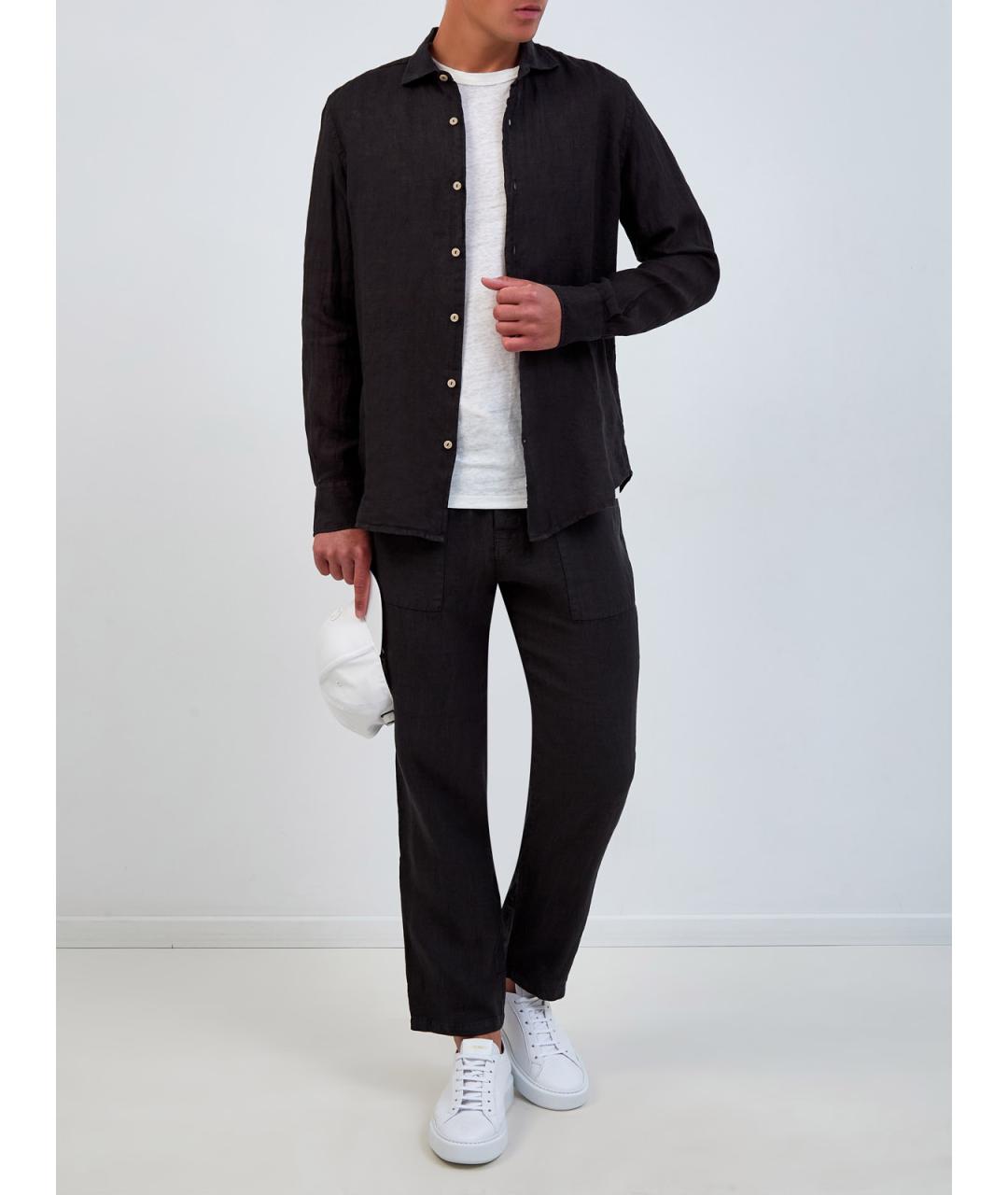 MC2 SAINT BARTH Черная льняная кэжуал рубашка, фото 2