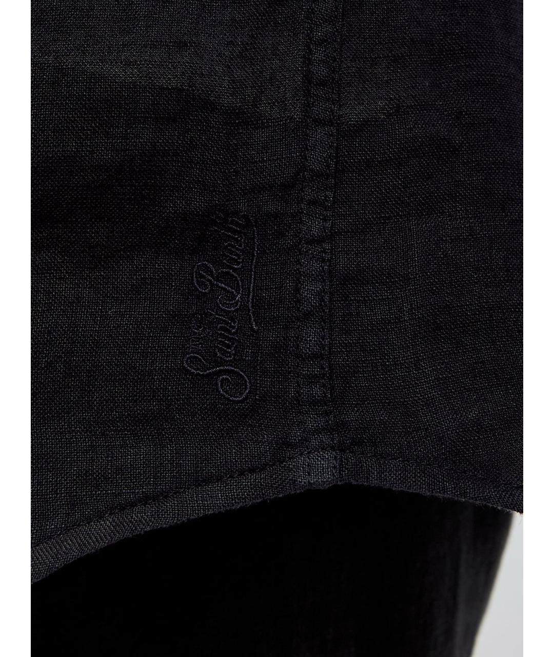 MC2 SAINT BARTH Черная льняная кэжуал рубашка, фото 5