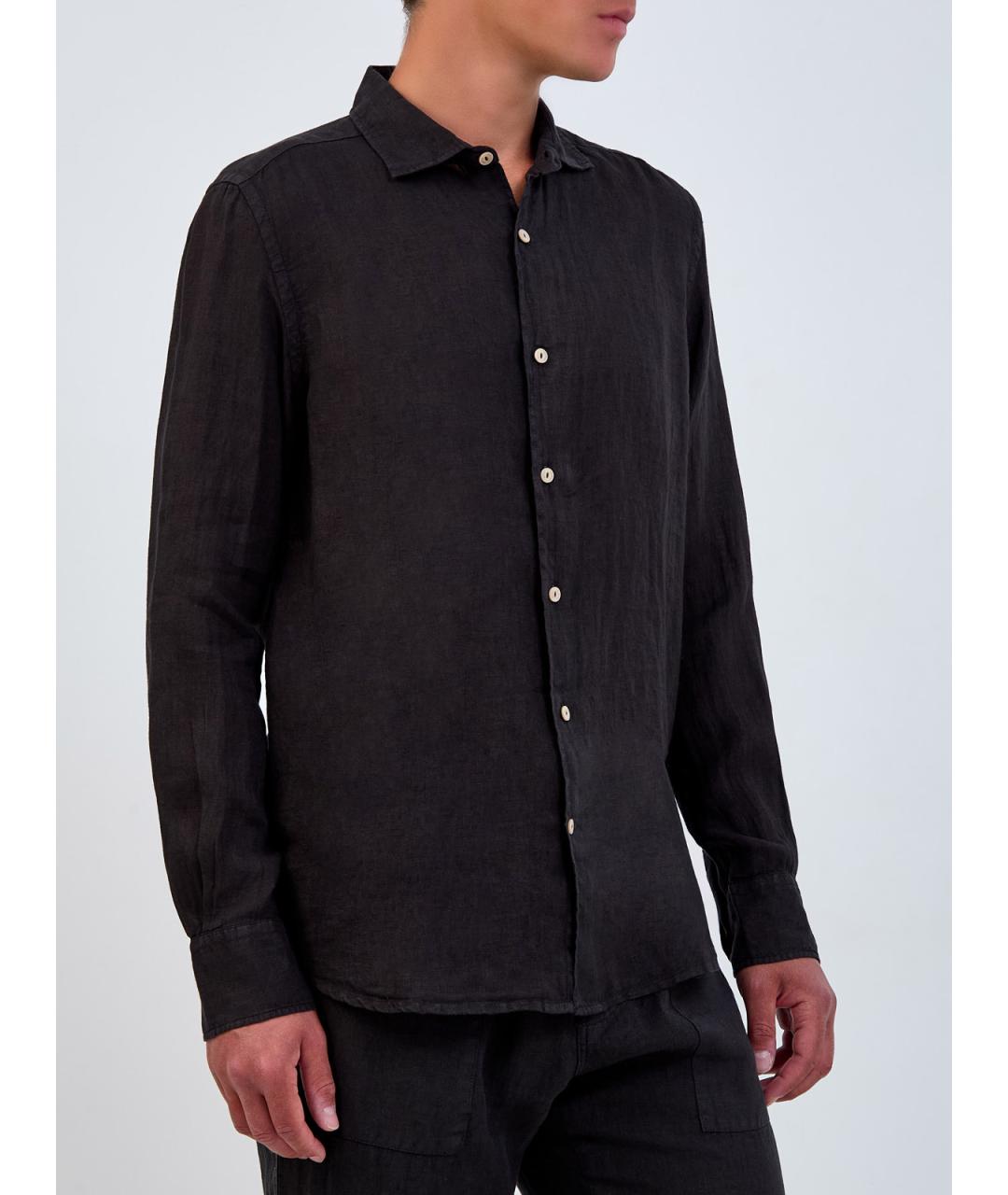 MC2 SAINT BARTH Черная льняная кэжуал рубашка, фото 3