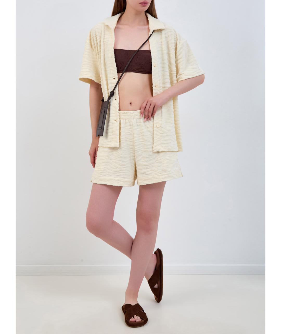 MC2 SAINT BARTH Бежевые полиэстеровые шорты, фото 2