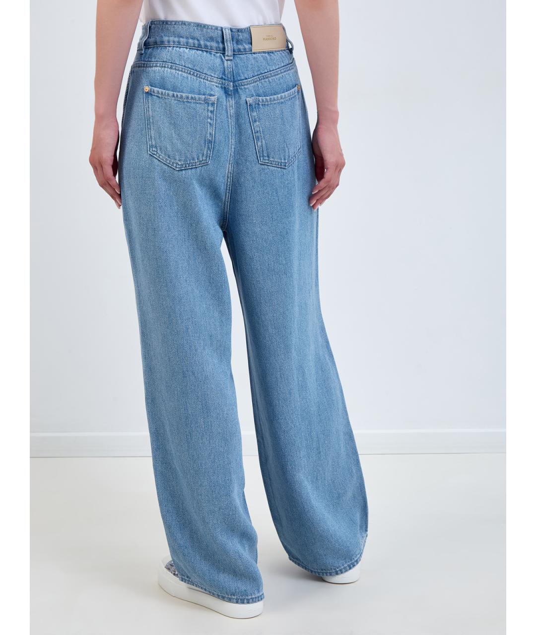 7 FOR ALL MANKIND Голубые прямые джинсы, фото 4