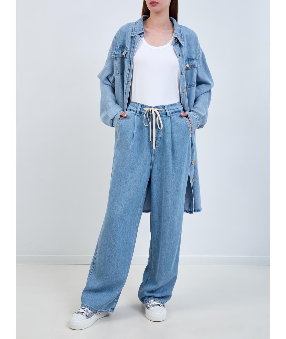 7 FOR ALL MANKIND Голубые прямые джинсы, фото 2
