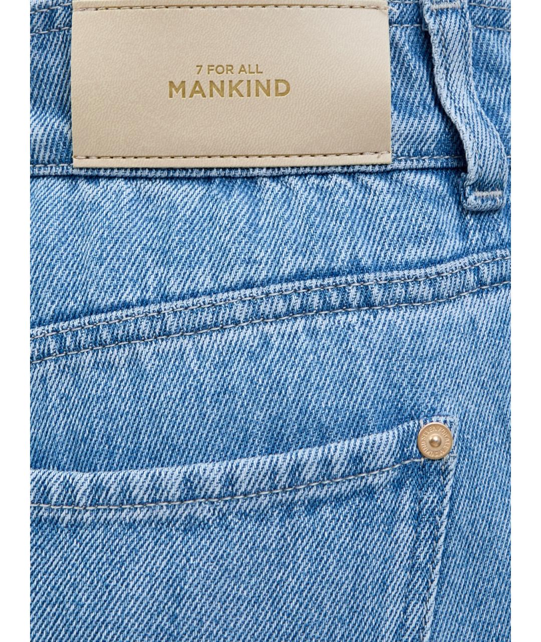 7 FOR ALL MANKIND Голубые прямые джинсы, фото 5