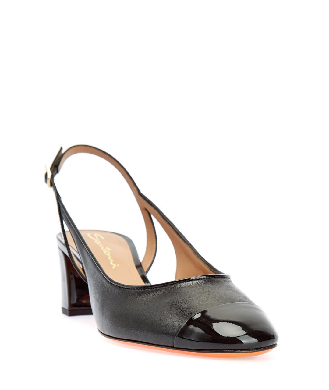 SANTONI Черные кожаные туфли, фото 3