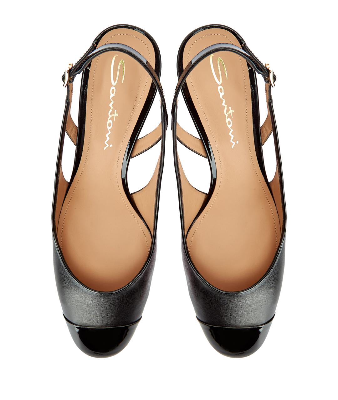 SANTONI Черные кожаные туфли, фото 6