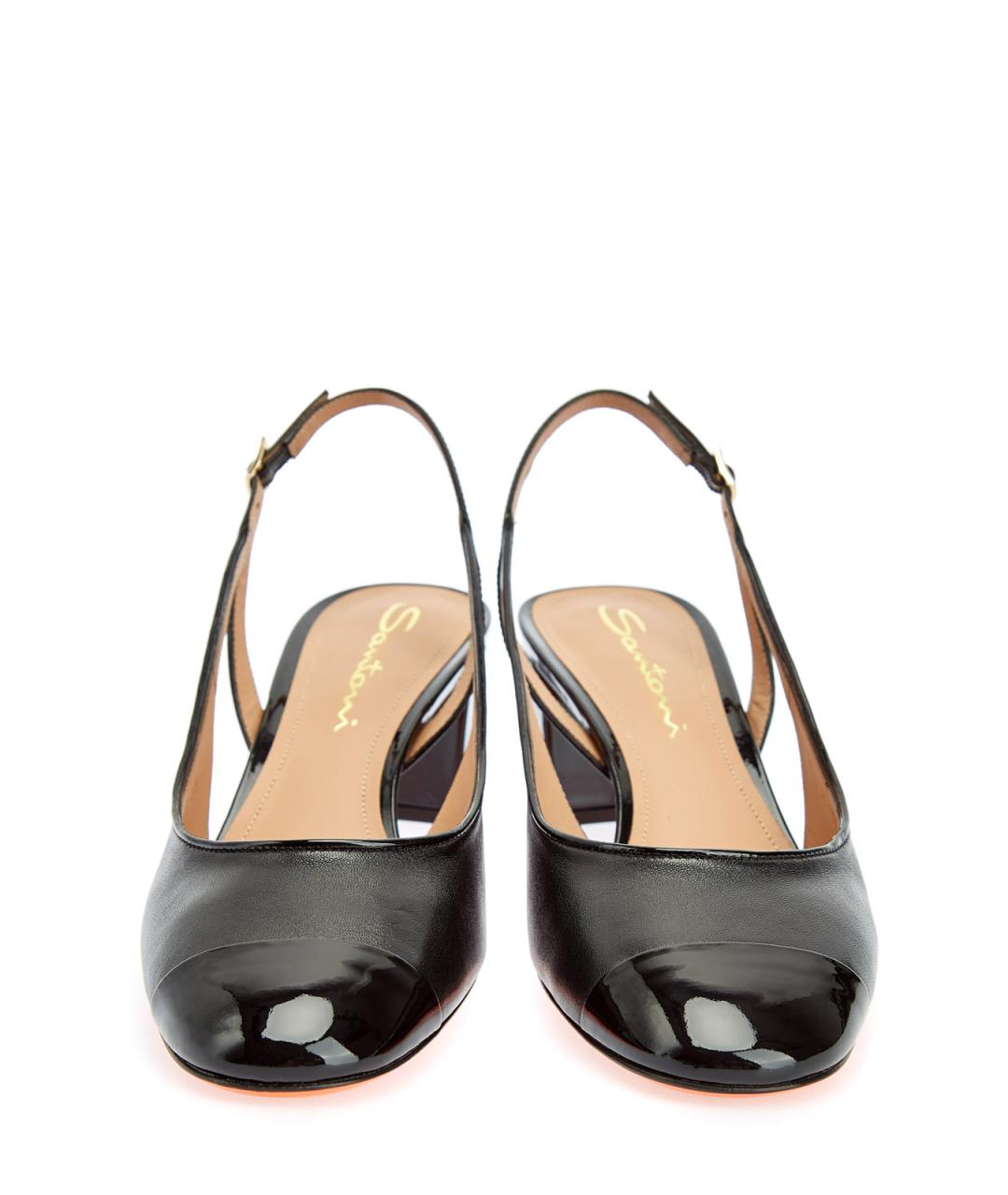 SANTONI Черные кожаные туфли, фото 5