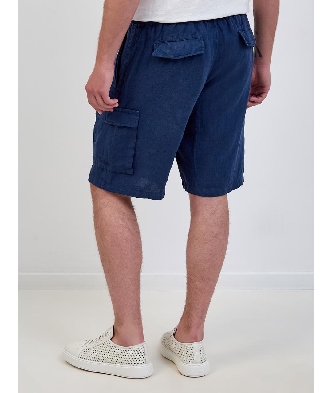 MC2 SAINT BARTH Синие льняные шорты, фото 4