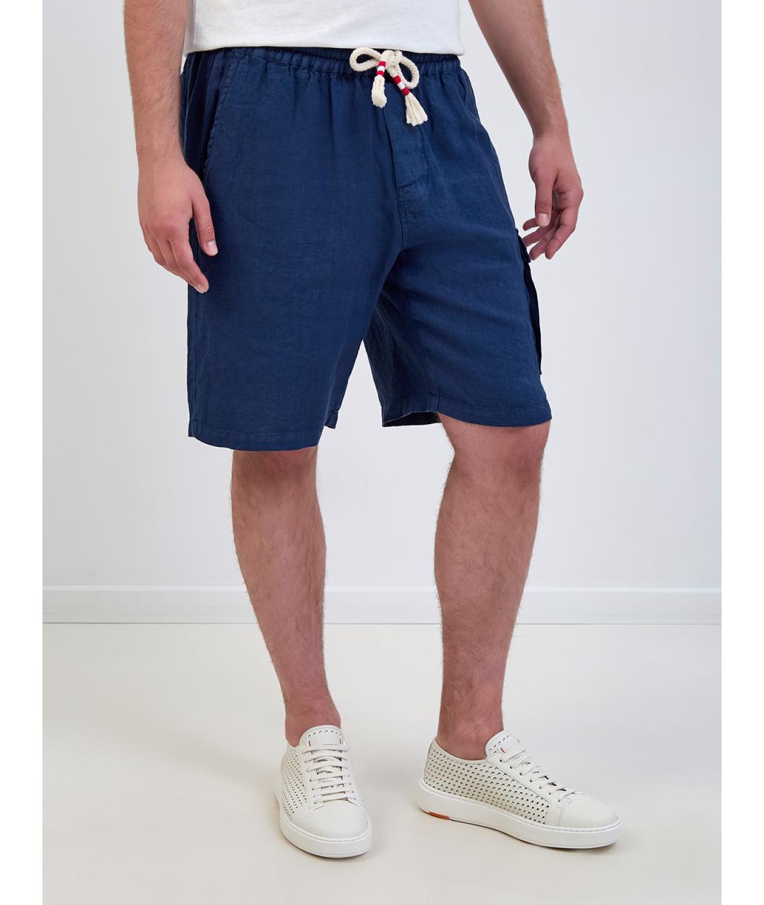 MC2 SAINT BARTH Синие льняные шорты, фото 3