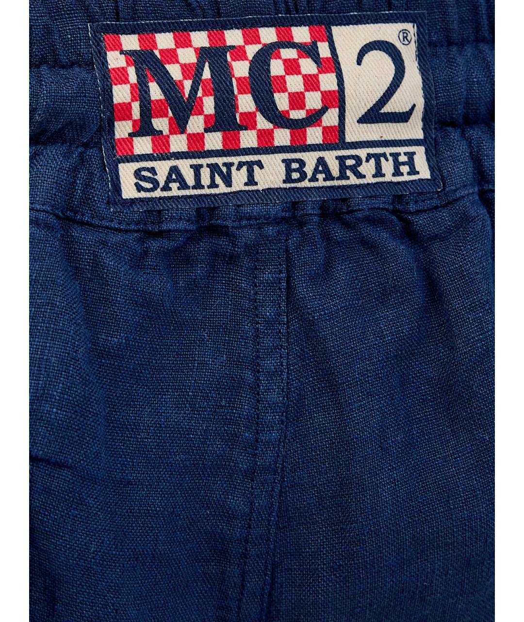 MC2 SAINT BARTH Синие льняные шорты, фото 5