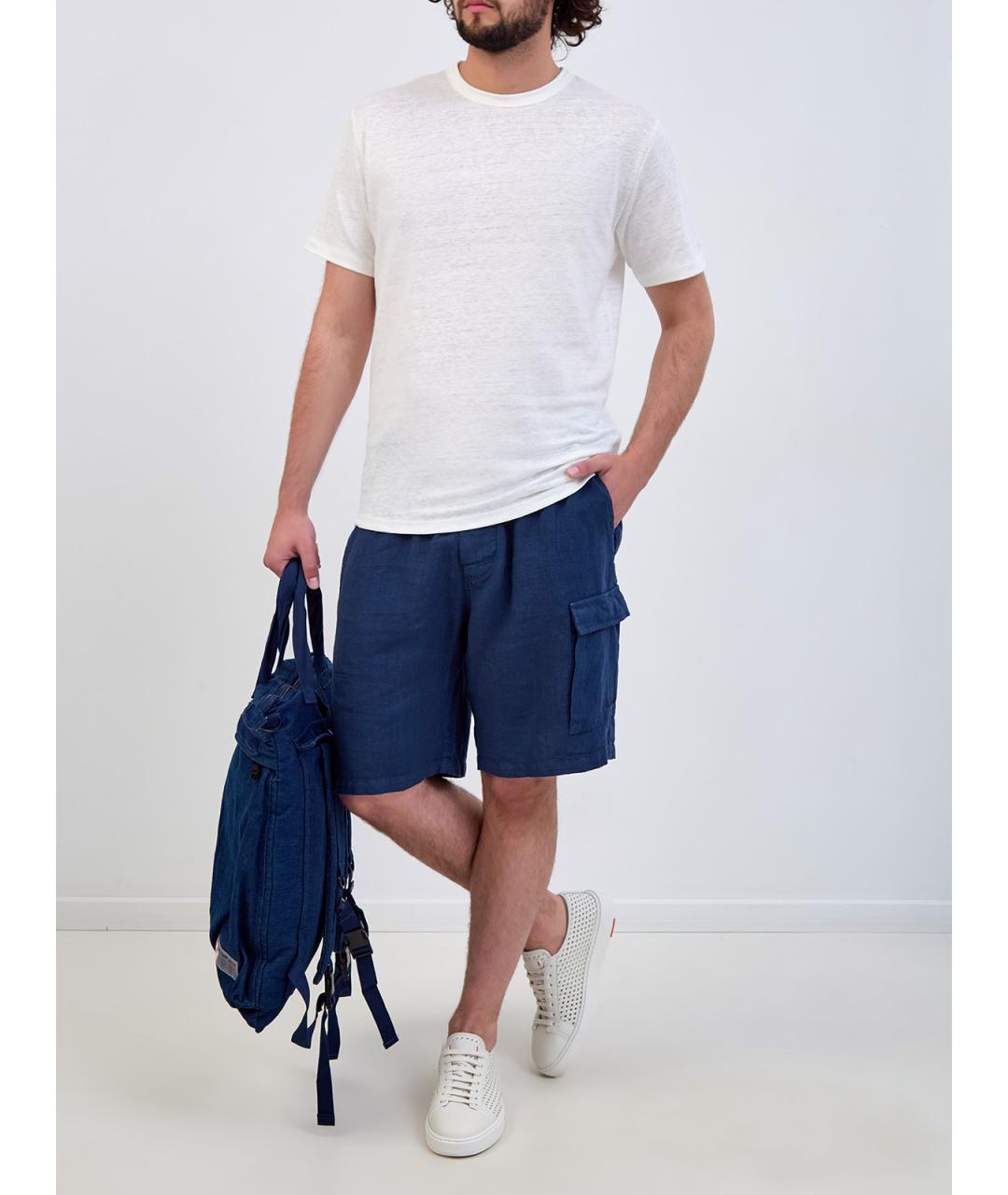 MC2 SAINT BARTH Синие льняные шорты, фото 2