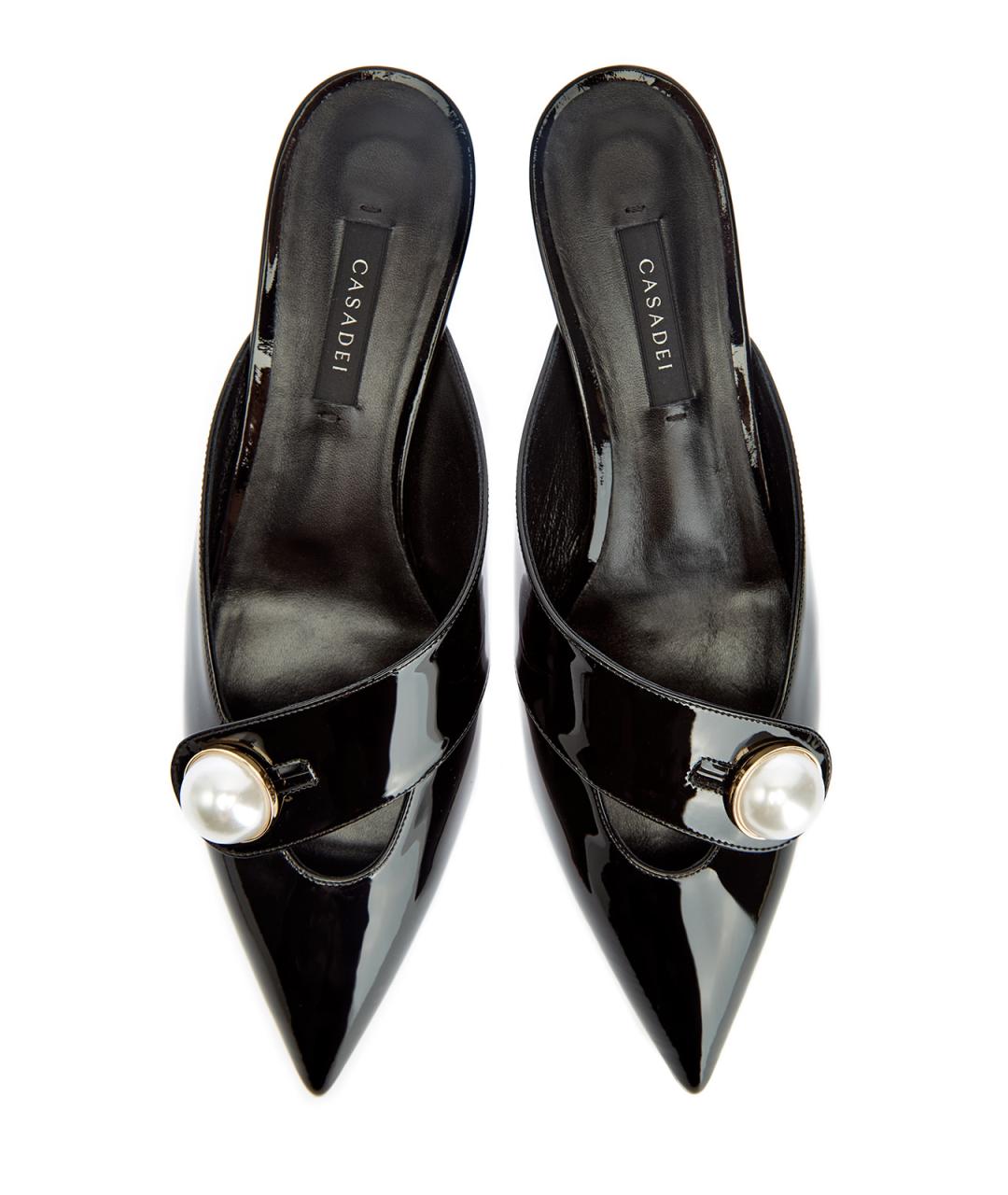 CASADEI Черные мюли из лакированной кожи, фото 5