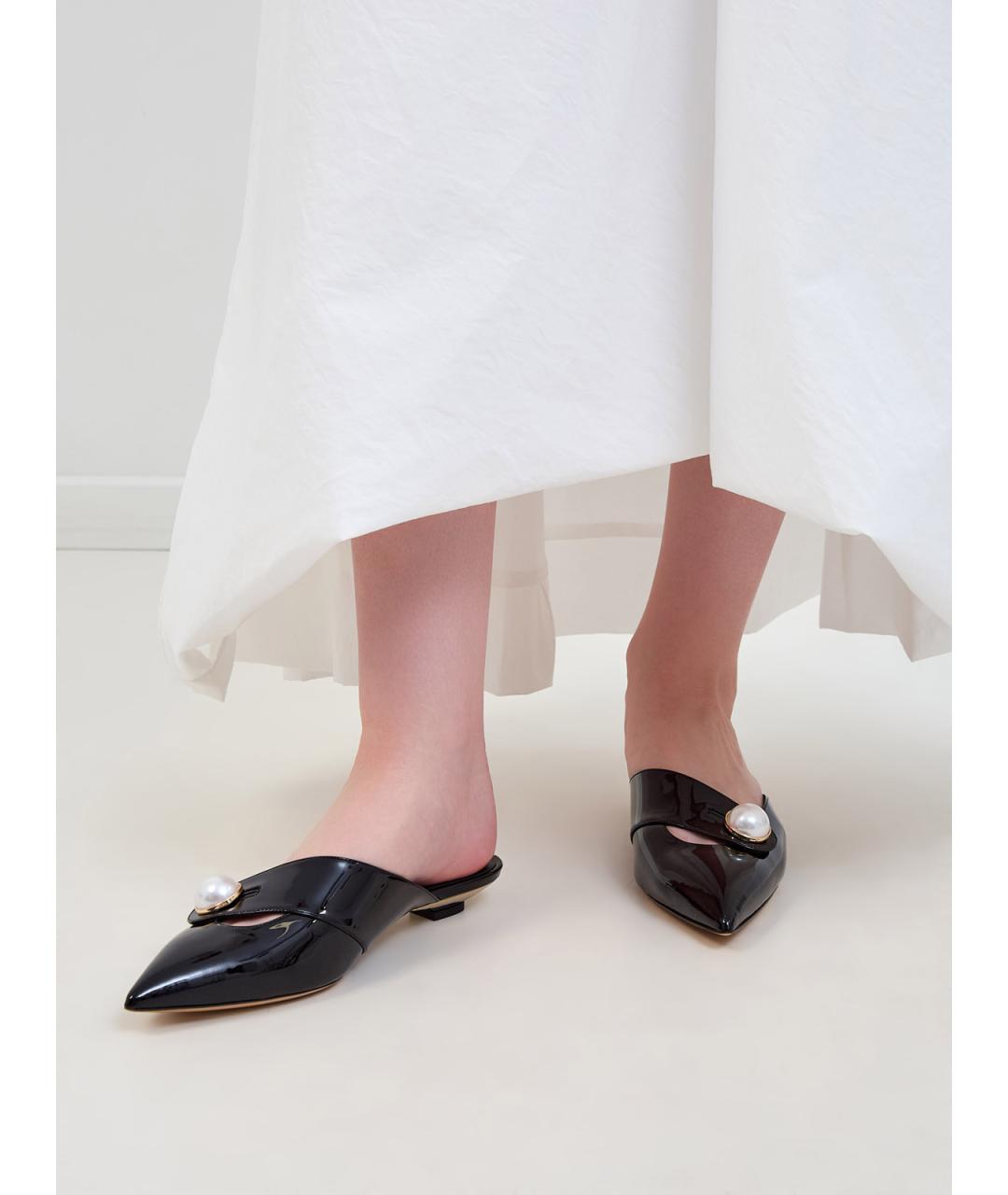 CASADEI Черные мюли из лакированной кожи, фото 3