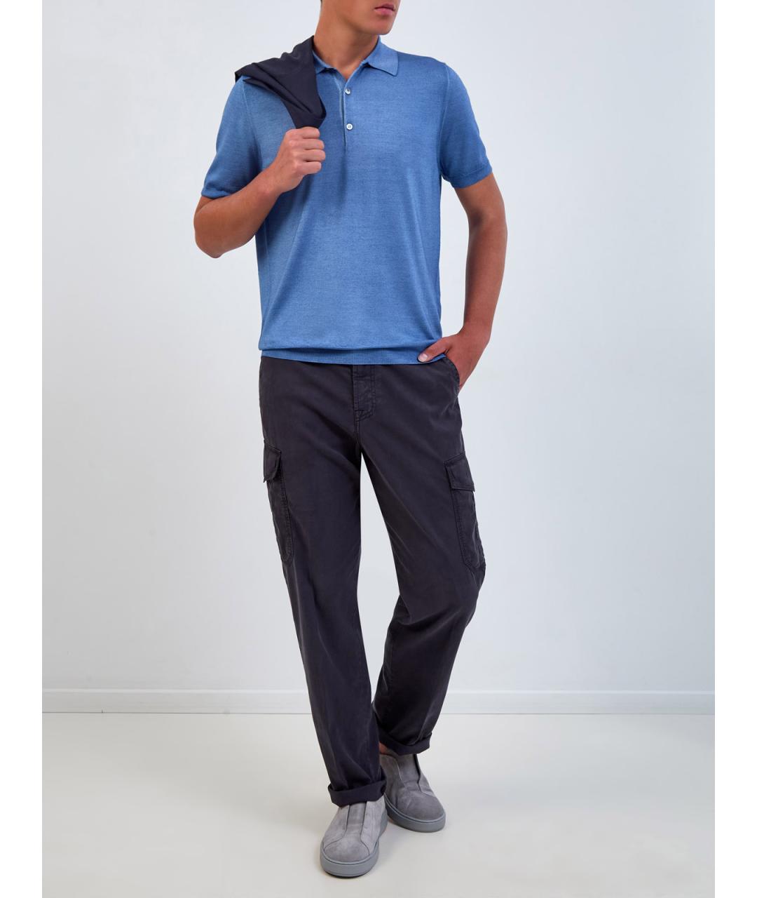 CANALI Синие повседневные брюки, фото 2