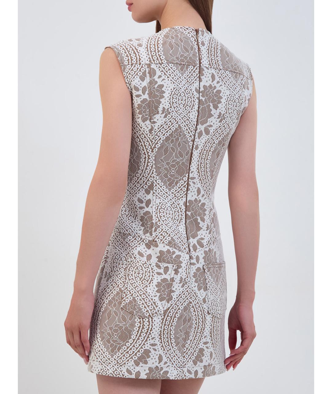 GIUSEPPE DI MORABITO Бежевое полиэстеровое повседневное платье, фото 4