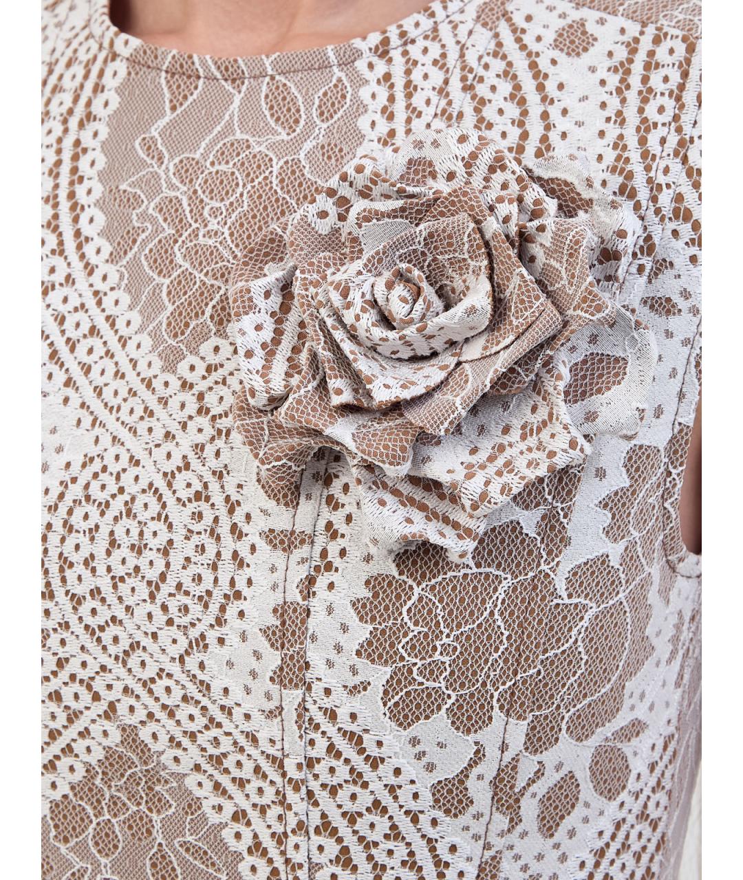 GIUSEPPE DI MORABITO Бежевое полиэстеровое повседневное платье, фото 5