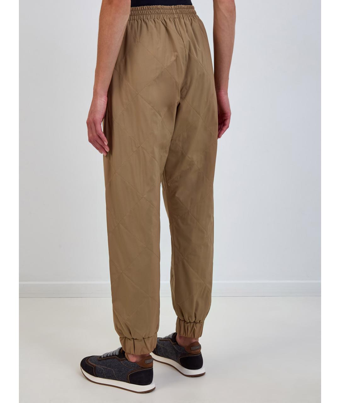 ELEVENTY Коричневые полиэстеровые прямые брюки, фото 4