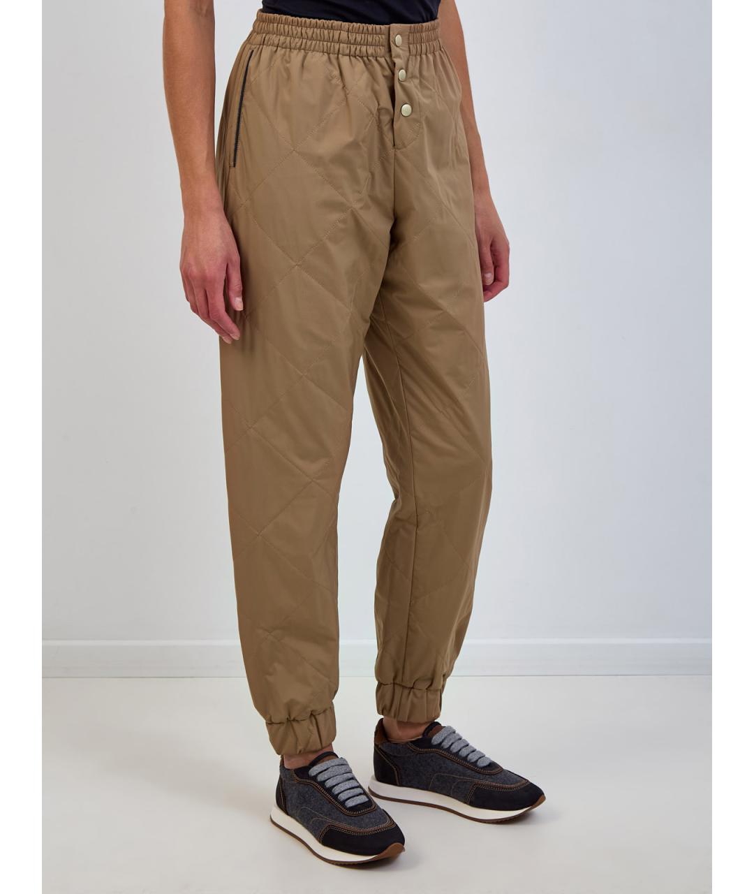 ELEVENTY Коричневые полиэстеровые прямые брюки, фото 3