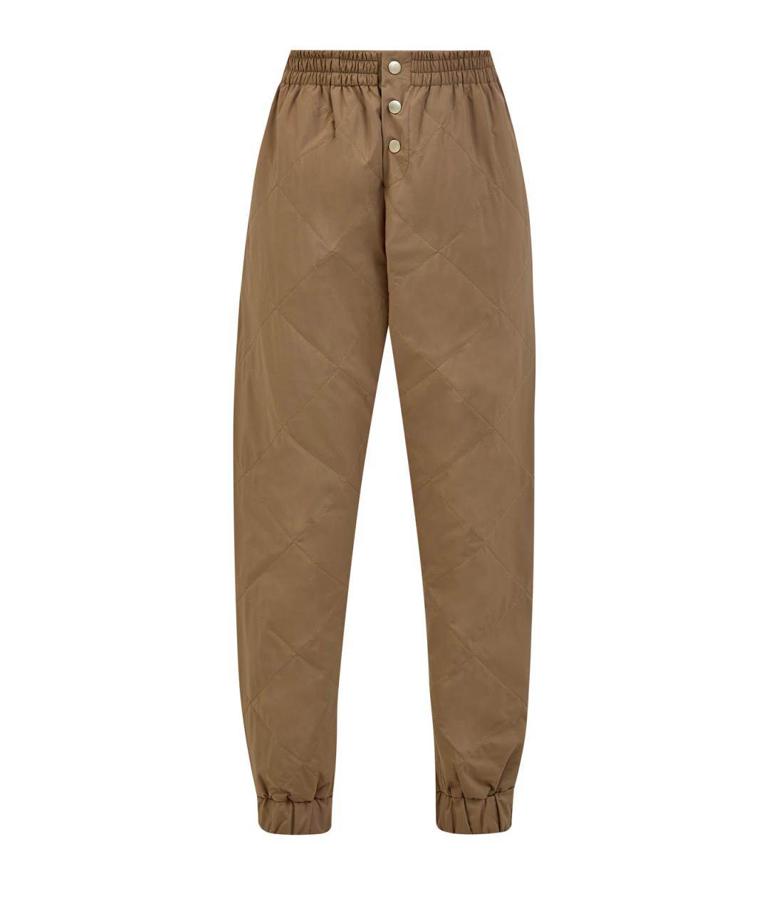 ELEVENTY Коричневые полиэстеровые прямые брюки, фото 1