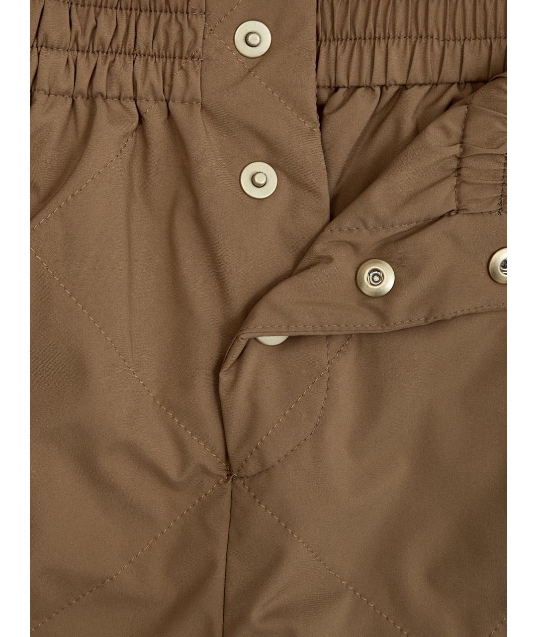 ELEVENTY Коричневые полиэстеровые прямые брюки, фото 6