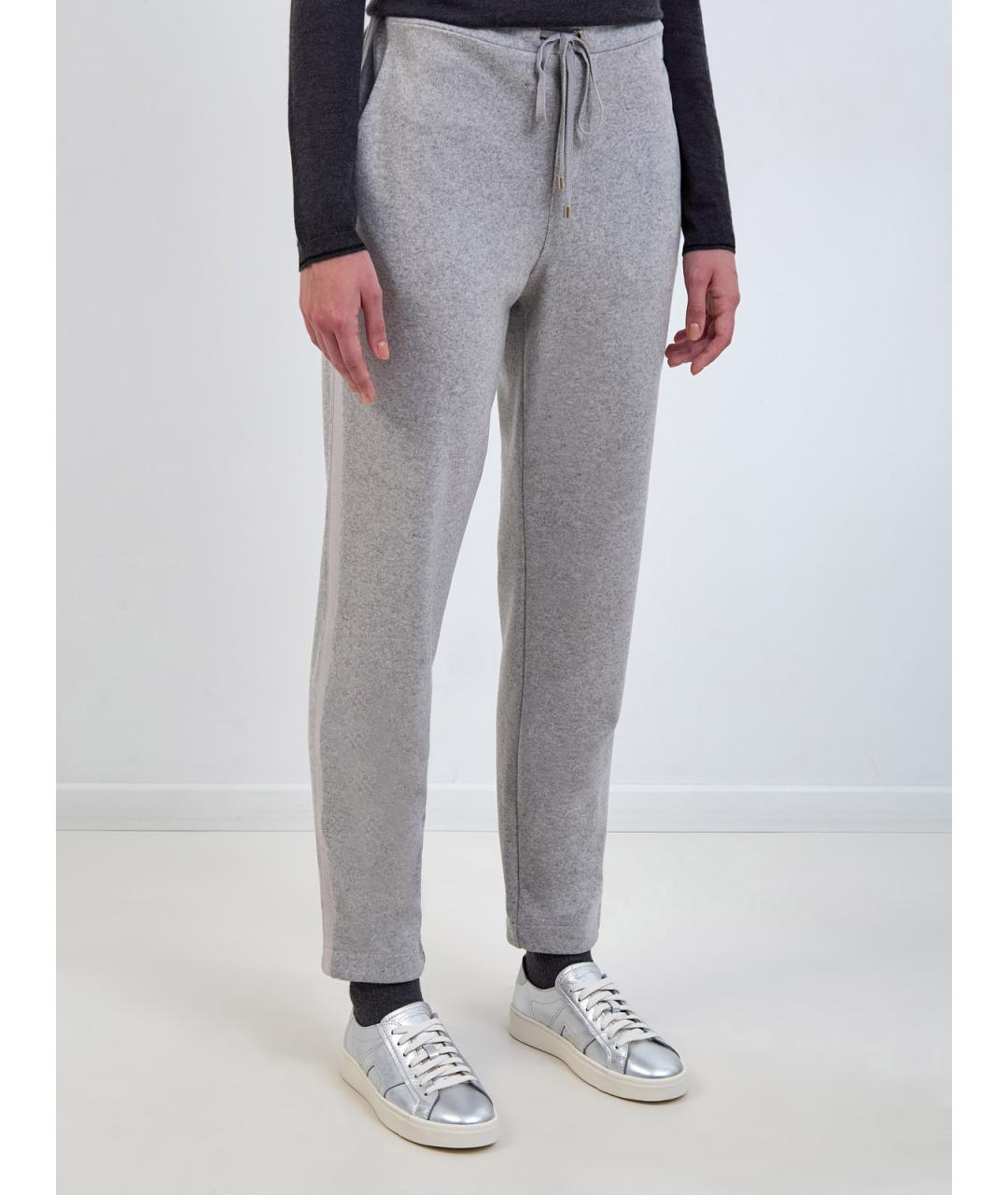 LORENA ANTONIAZZI Серые шерстяные прямые брюки, фото 3