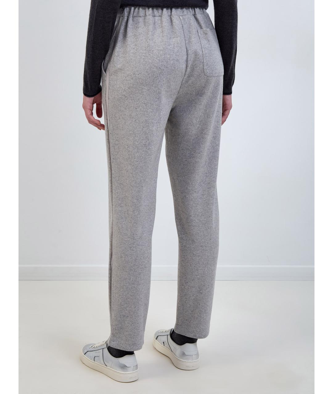 LORENA ANTONIAZZI Серые шерстяные прямые брюки, фото 4