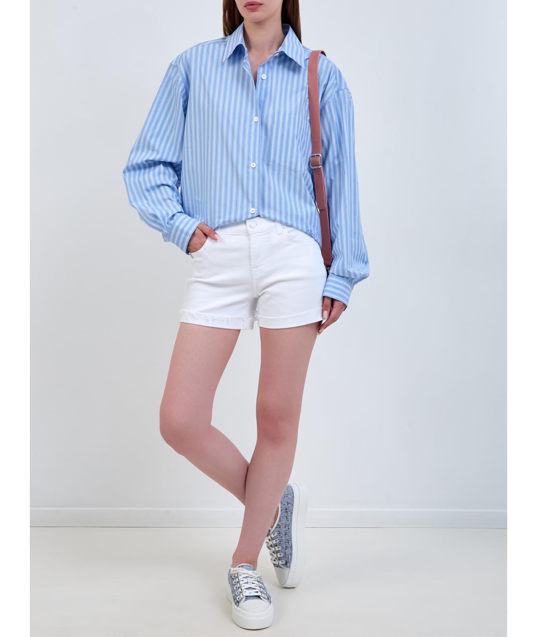 7 FOR ALL MANKIND Белые хлопковые шорты, фото 2