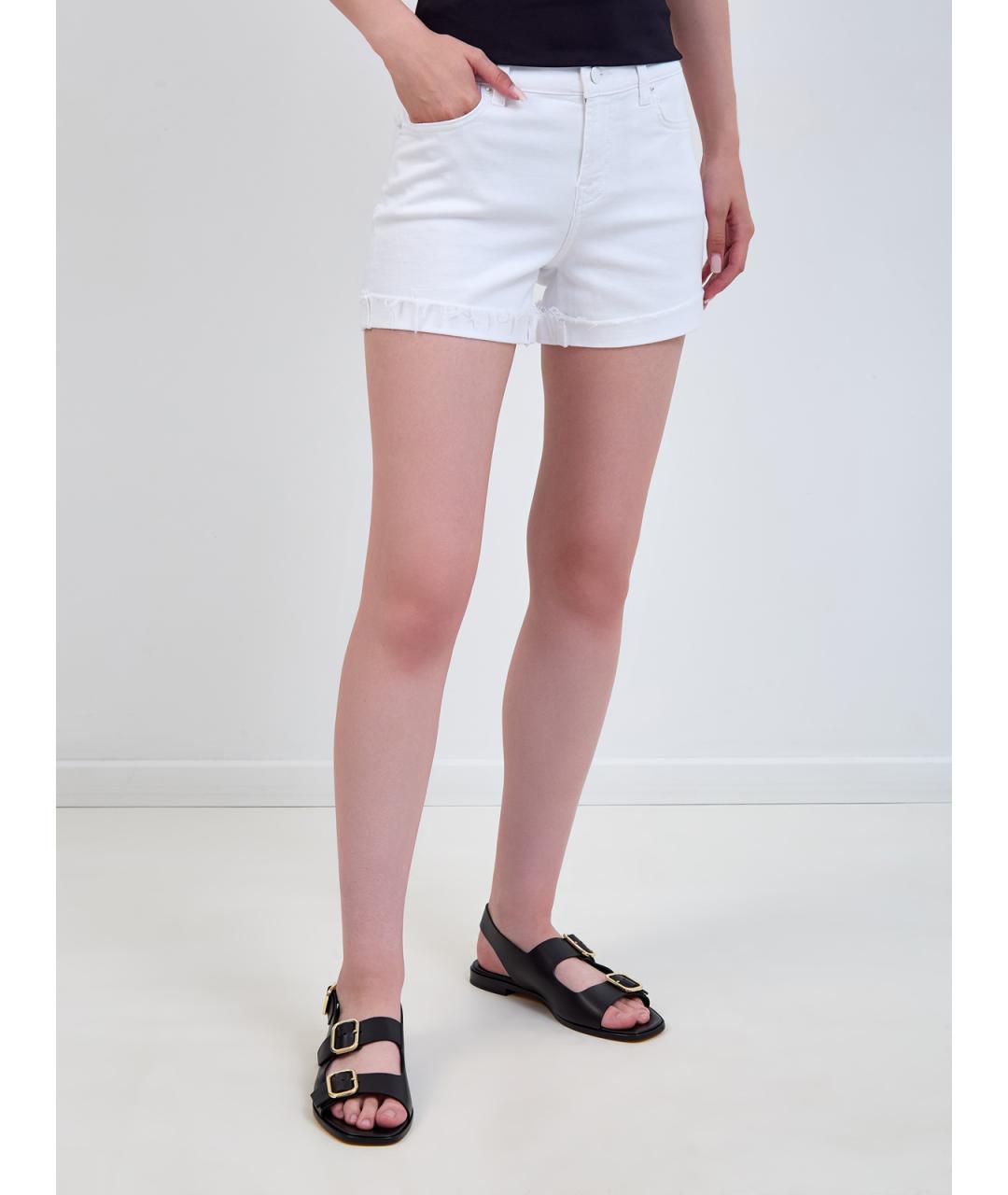 7 FOR ALL MANKIND Белые хлопковые шорты, фото 3