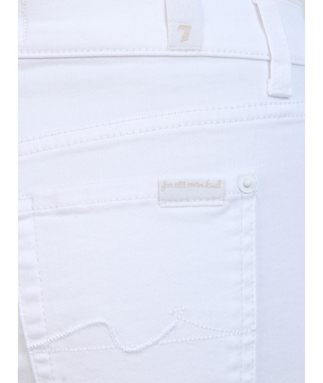 7 FOR ALL MANKIND Белые хлопковые шорты, фото 5