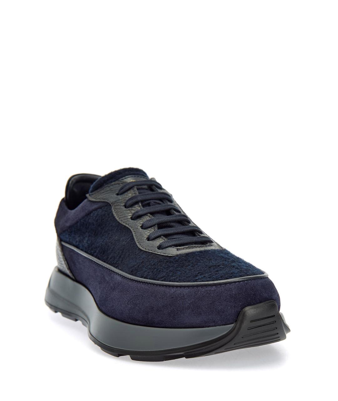 BARRETT Темно-синие замшевые низкие кроссовки / кеды, фото 3