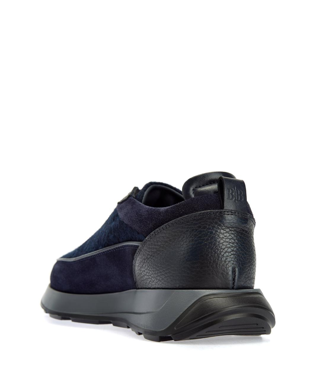 BARRETT Темно-синие замшевые низкие кроссовки / кеды, фото 4