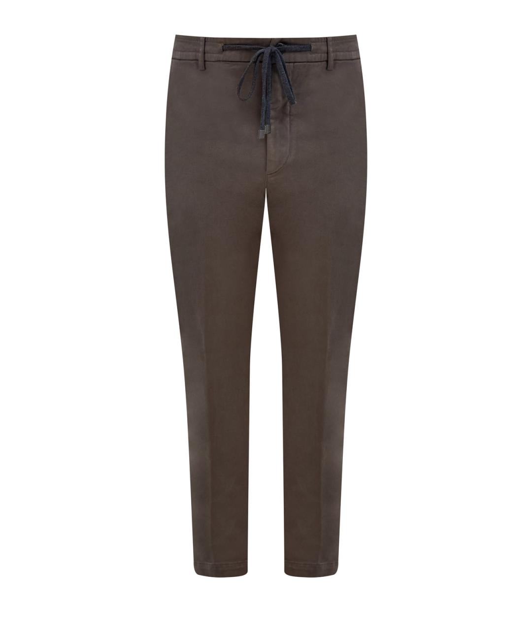 PESERICO Зеленые хлопковые повседневные брюки, фото 1