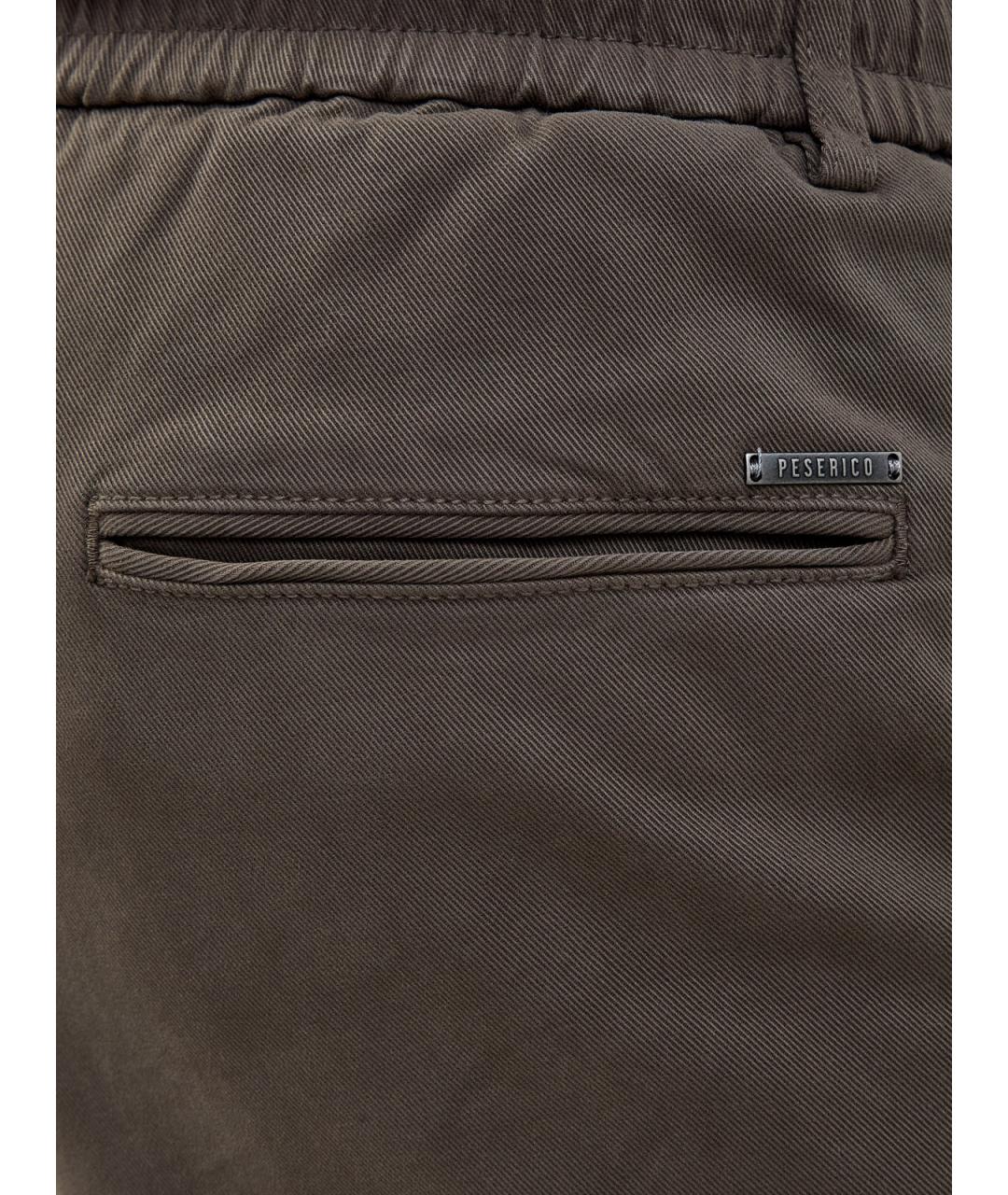 PESERICO Зеленые хлопковые повседневные брюки, фото 5