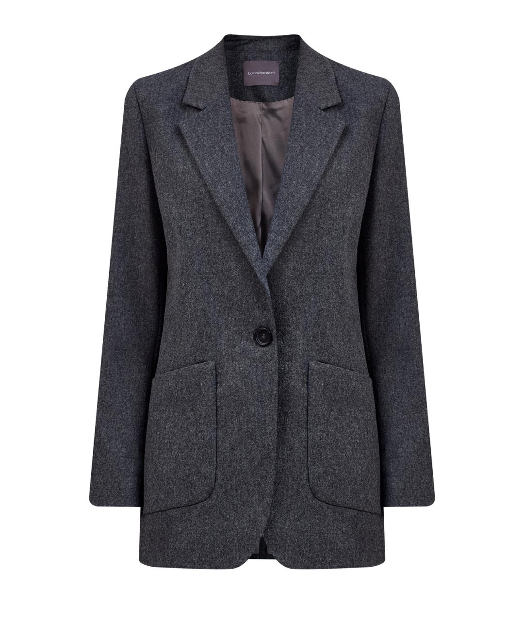 LORENA ANTONIAZZI Серый шерстяной жакет/пиджак, фото 1