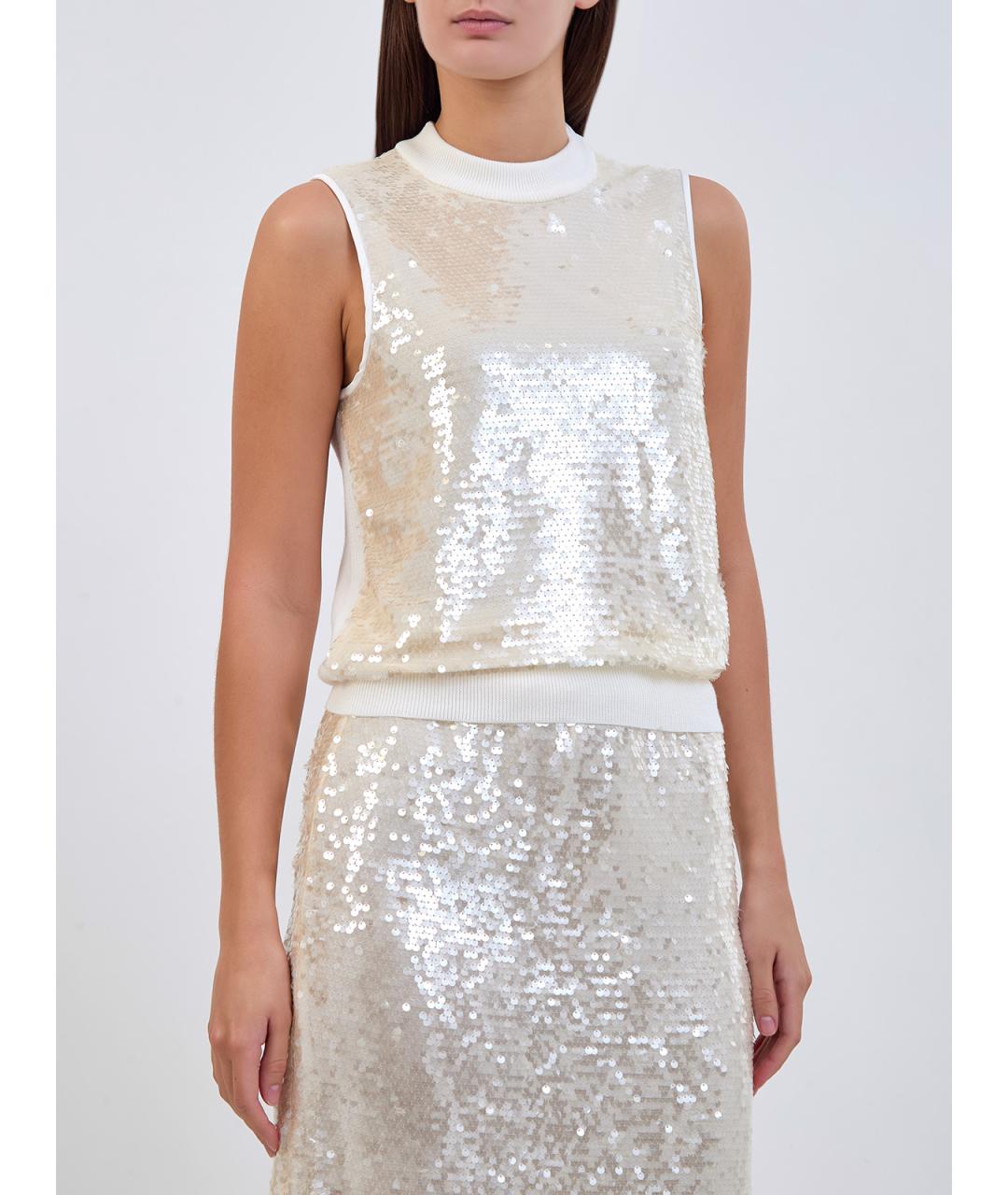 PESERICO Бежевая полиэстеровая майка, фото 3