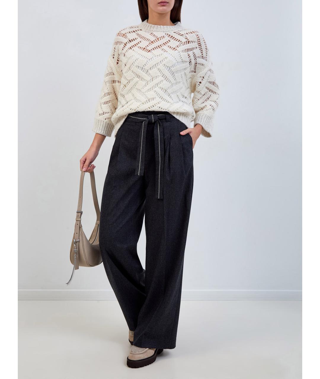 PESERICO Бежевый шерстяной джемпер / свитер, фото 2